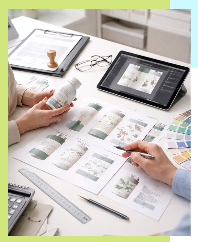 Профессиональная разработка дизайна и текста этикетки продукции в Коломне