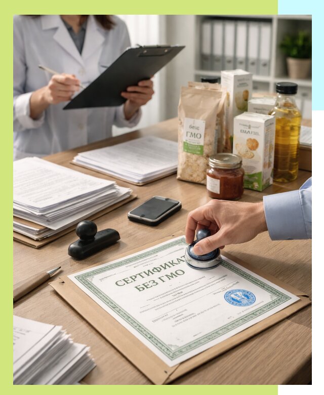 Получение сертификата Без ГМО для продукции в Коломне